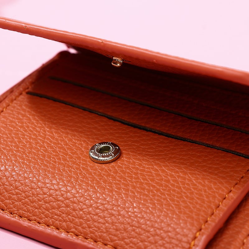 Women's Elegant Minimalist Short Slim Wallet (All-match Trendy Mini 3 Bifold )