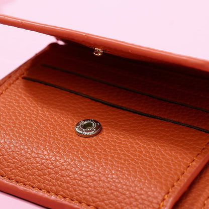 Women's Elegant Minimalist Short Slim Wallet (All-match Trendy Mini 3 Bifold )