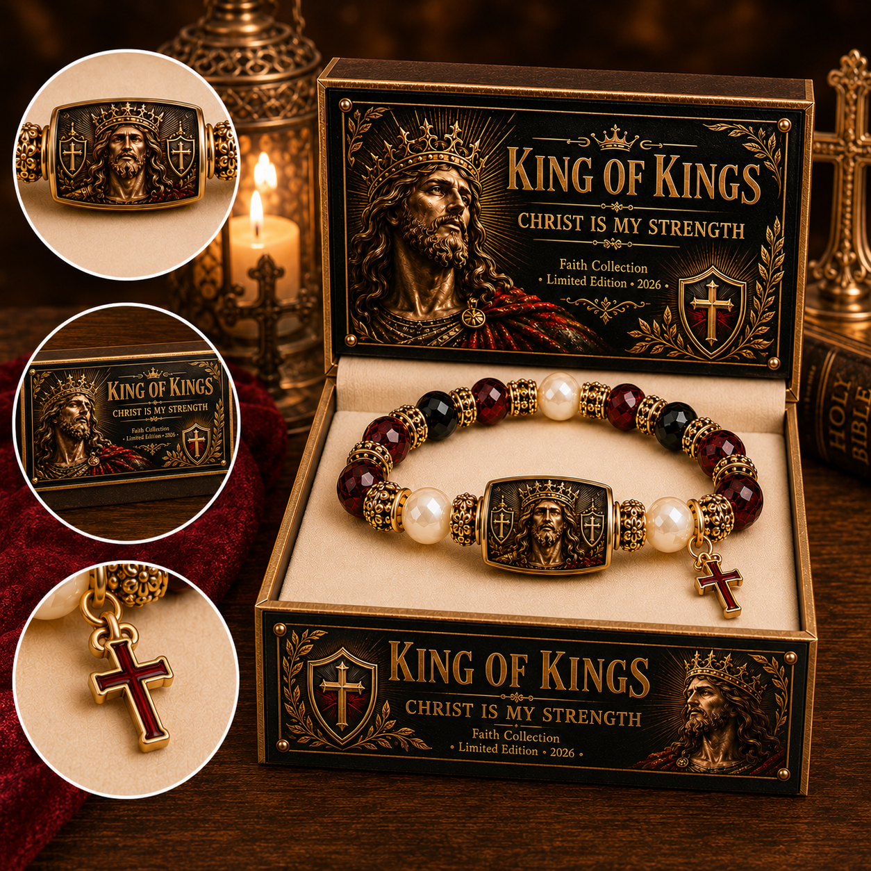 King Of Kings Christ Is My Strength Faith Bracelet✝️ | 2026 Limited Edition Bracelet