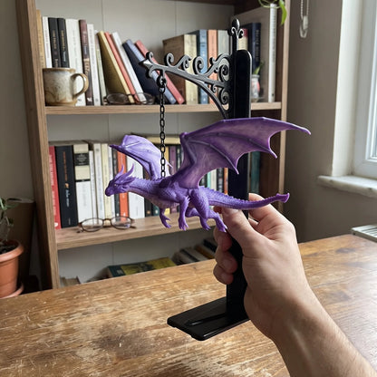 🔥LAST DAY 50% OFF - 🐉DragonGlow Hanging Purple Dragon Bookend Light