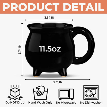 Custom Witch Cauldron Coffee Mug - Personalized Halloween Witchy Gifts For Besties, Sisters, BFF, Family, Yourself - Witching You A Wicked Brew