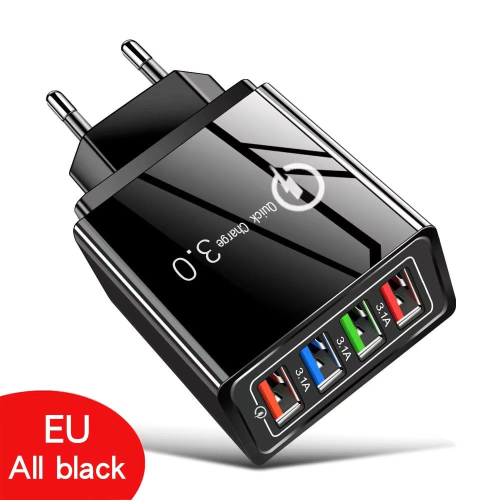 ⚡️Secret to Faster Phone Performance⚡️Four-Port Travel Charger for Extended Phone Battery Life