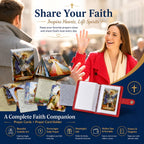 ✝️ Catholic Genuine Leather Holy Card Holder – Pocket Prayer Card Organizer with Snap Closure
