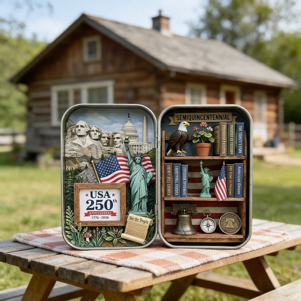 🔥Last Day 49% OFF - ❤️🗽USA 250th Anniversary Pocket Diorama Tin
