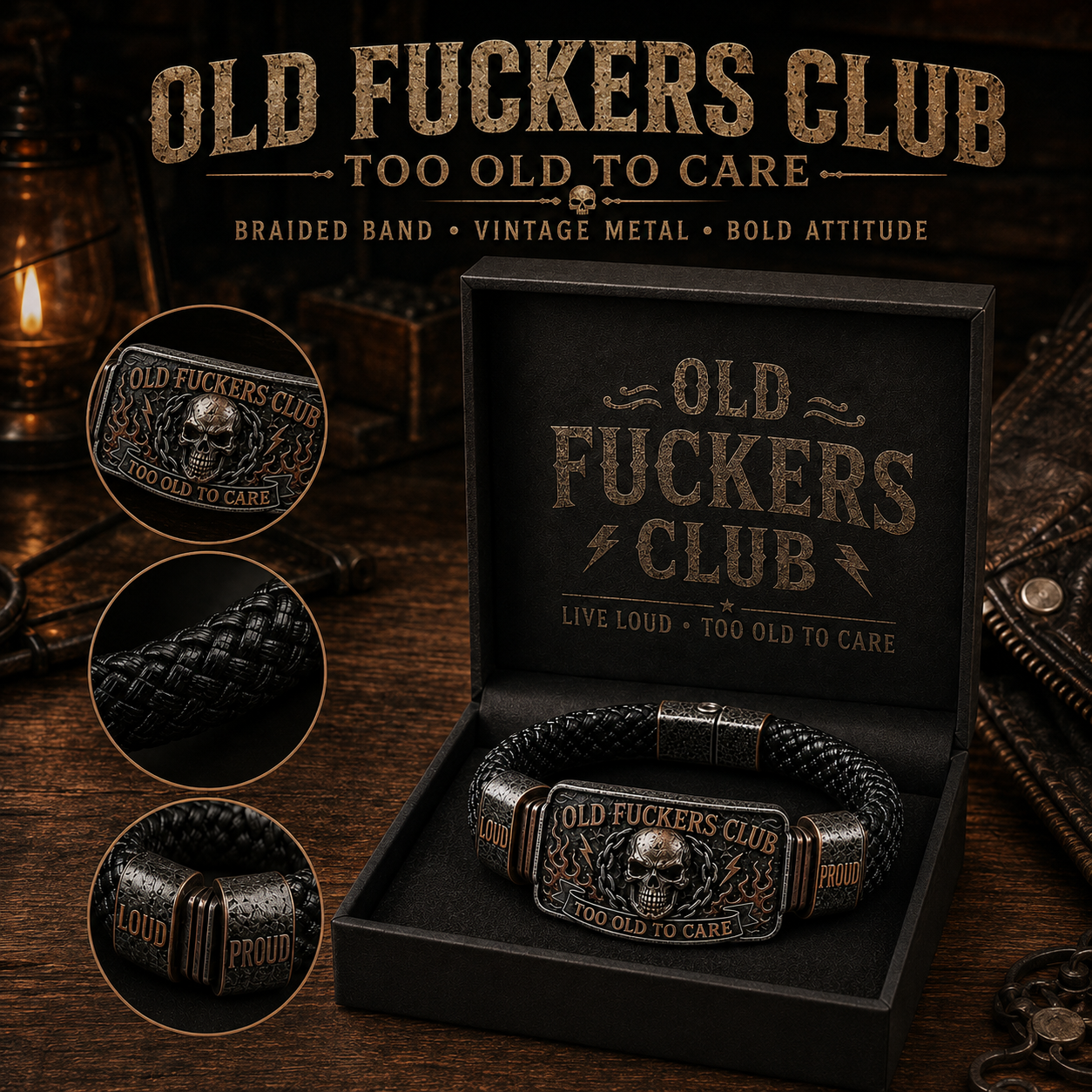☠️ Old Fuckers Club & Wild Freedom 🪓 | 2026 Limited Edition Vintage Bracelet