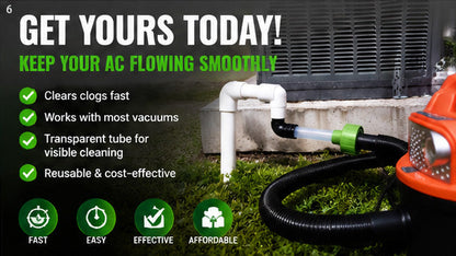 AC Drain Line Cleaner Adapter Evacuate