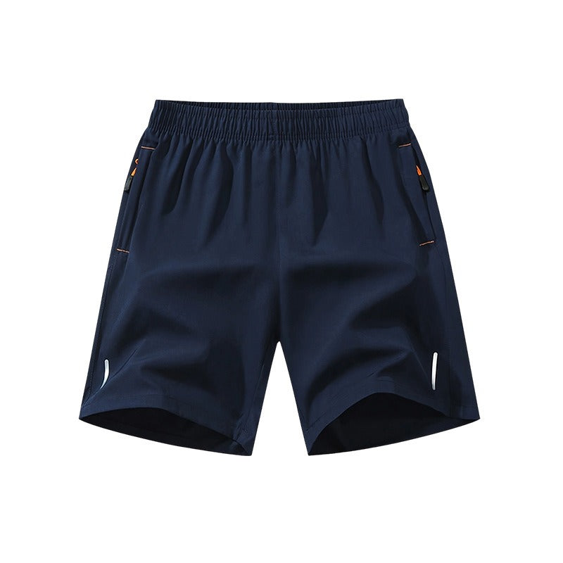 Men’s solid-color shorts with zippered pockets