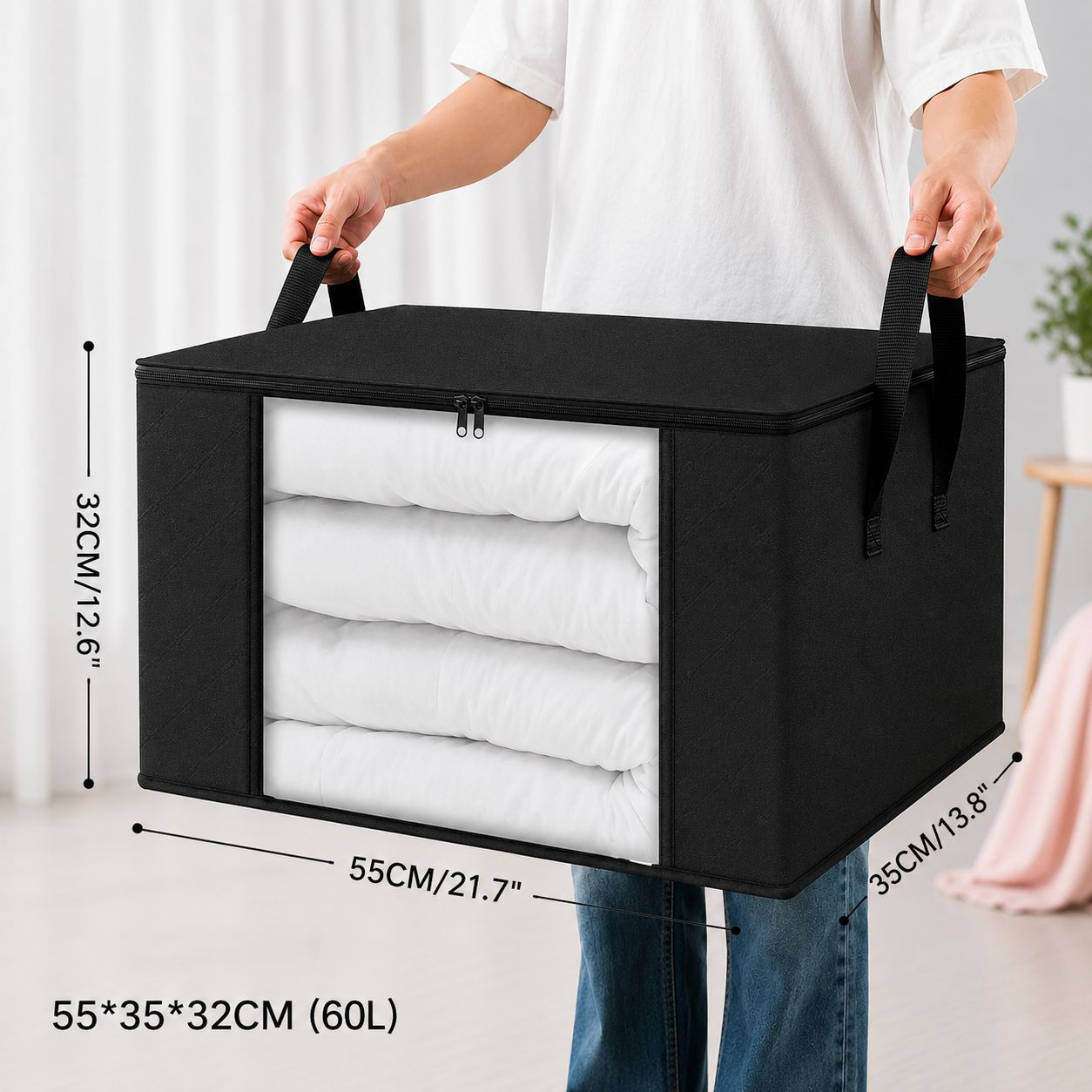 🔥Factory Clearance Sale 75% OFF📦Large-Capacity Clear Storage Bags with Reinforced Handles – For Clothes, Bedding & Moving