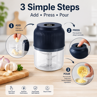 🔥 50K+ Sold | ✨ Mini Electric Food Chopper – One-Press Garlic & Veggie Prep！ 🍳🥕🧄