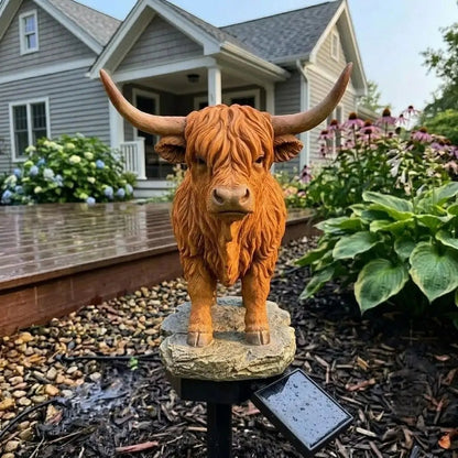 Highland Cow Solar Garden Light
