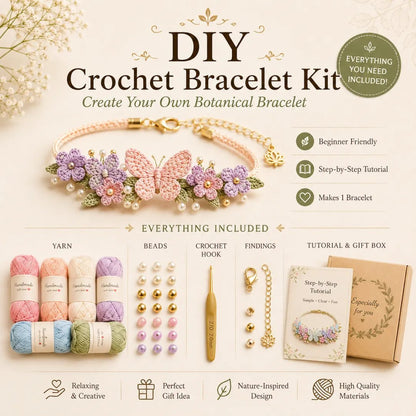 🎁DIY Nature-Inspired Crochet Bracelet Kit❤️
