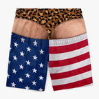Custom Funny Patriotic Men Swim Trunks - Personalized Birthday Gifts For Husband, Son, Grandson, Brother, Grandpa, Dad, Yourself - Warning Wide Load