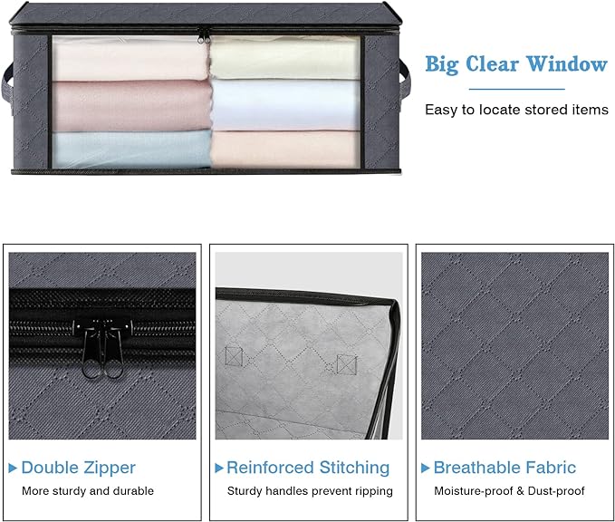 🔥Factory Clearance Sale 75% OFF📦Large-Capacity Clear Storage Bags with Reinforced Handles – For Clothes, Bedding & Moving