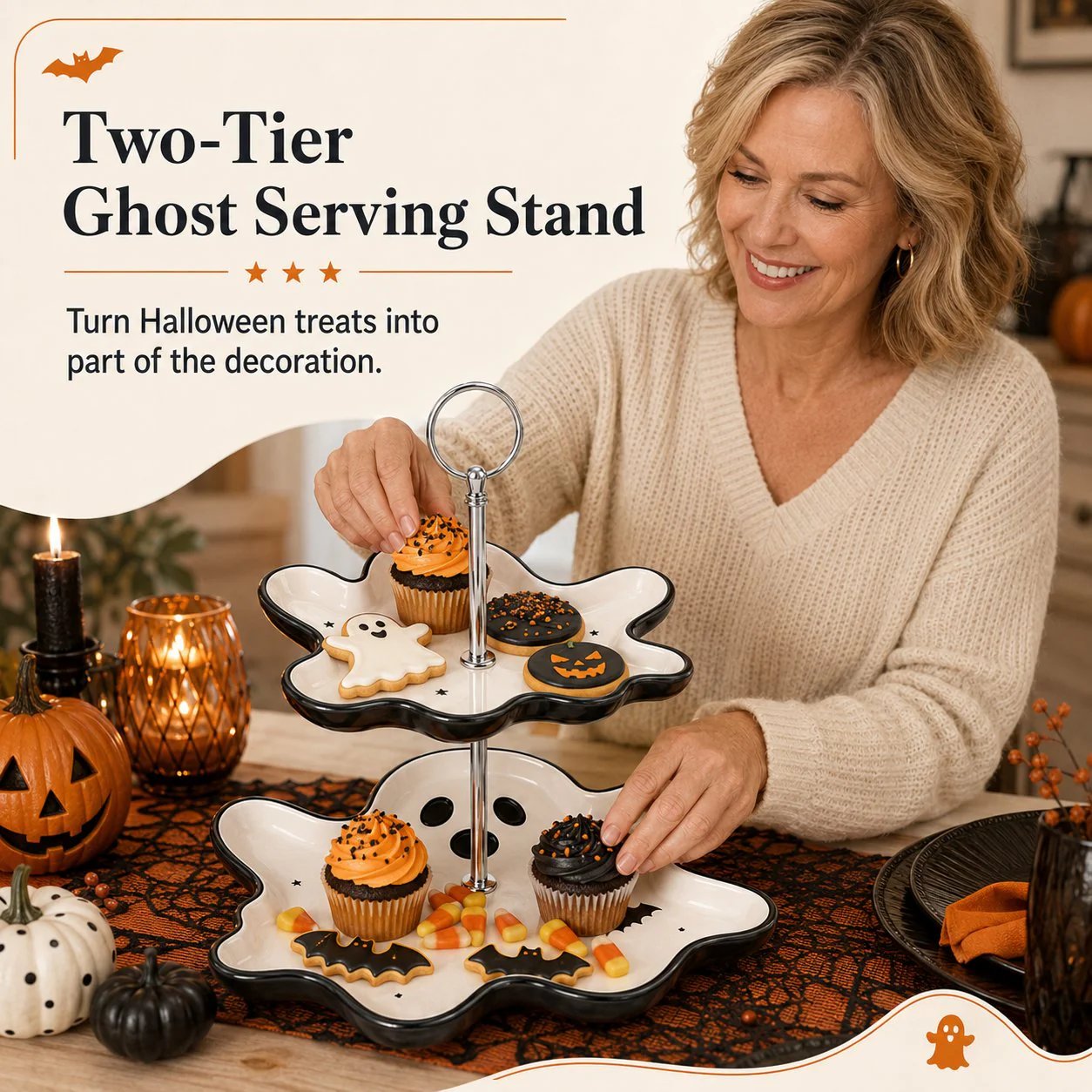 🔥HOT SALE 49% OFF – ✨Two-Tier Ghost Serving Stand