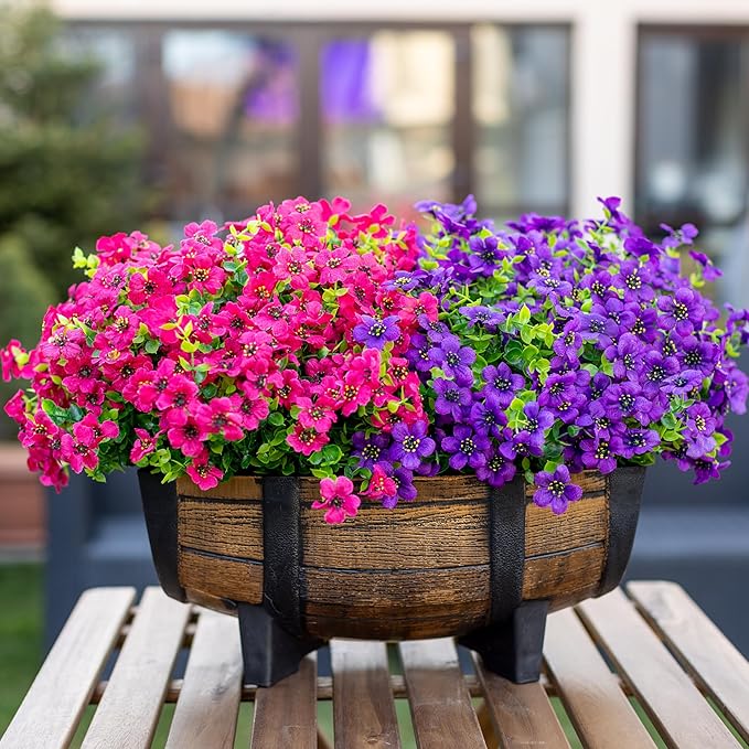 🌸UV Resistant Artificial Flowers – Fade-Free & Colorful for Garden, Patio, Home Decor