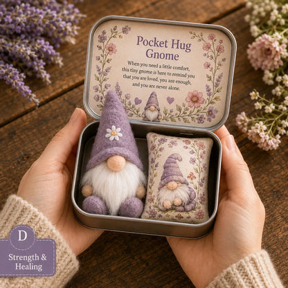 🔥 HOT SALE 49% OFF – 💌 Pocket Hug Gnome Comfort Gift Tin | Mini Plush Keepsake with Heartfelt Message, Matching Cushion & Protective Metal Case 🧸✨