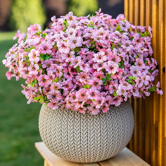 🌸UV Resistant Artificial Flowers – Fade-Free & Colorful for Garden, Patio, Home Decor