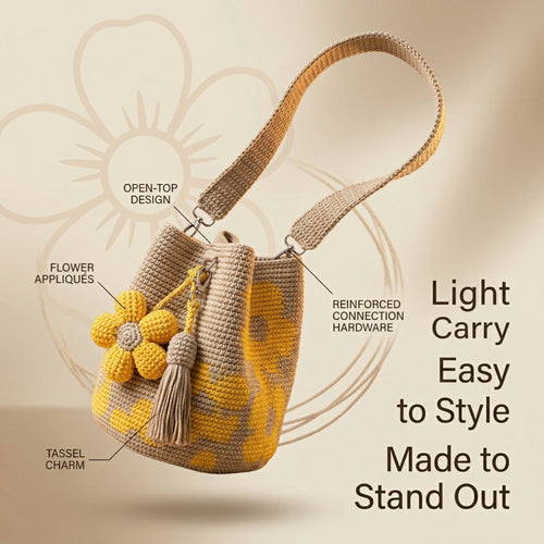 🎁🌼Only $34.90 This Week🌟🎉Handmade Crochet Flower Tote 🌼✨