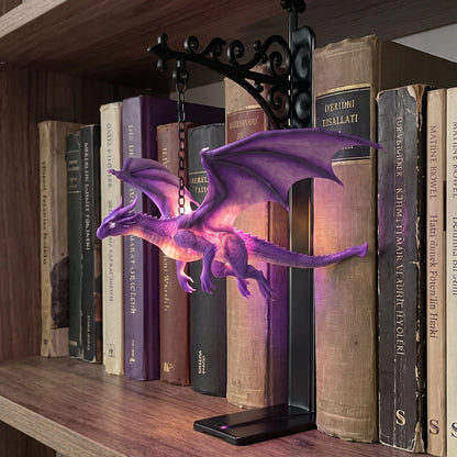 🔥LAST DAY 50% OFF - 🐉DragonGlow Hanging Purple Dragon Bookend Light