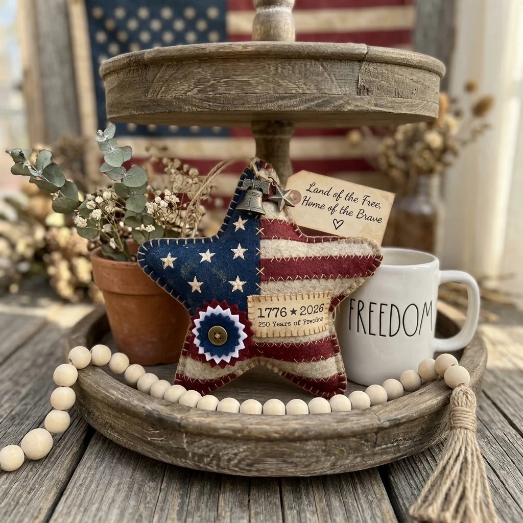 🎁Handcrafted America 250th Anniversary Keepsake Ornaments | Rustic Patriotic Decor 🇺🇸