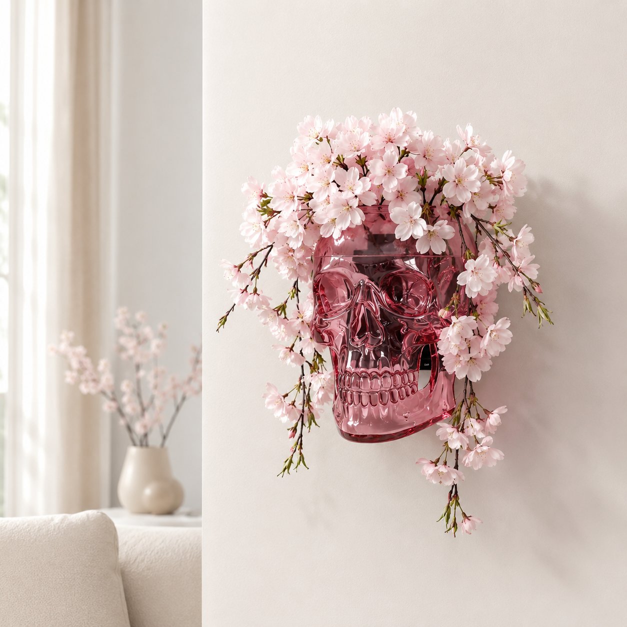 🔥Last Day 49% OFF-Gothic Skull Wall Vase 💀🌸