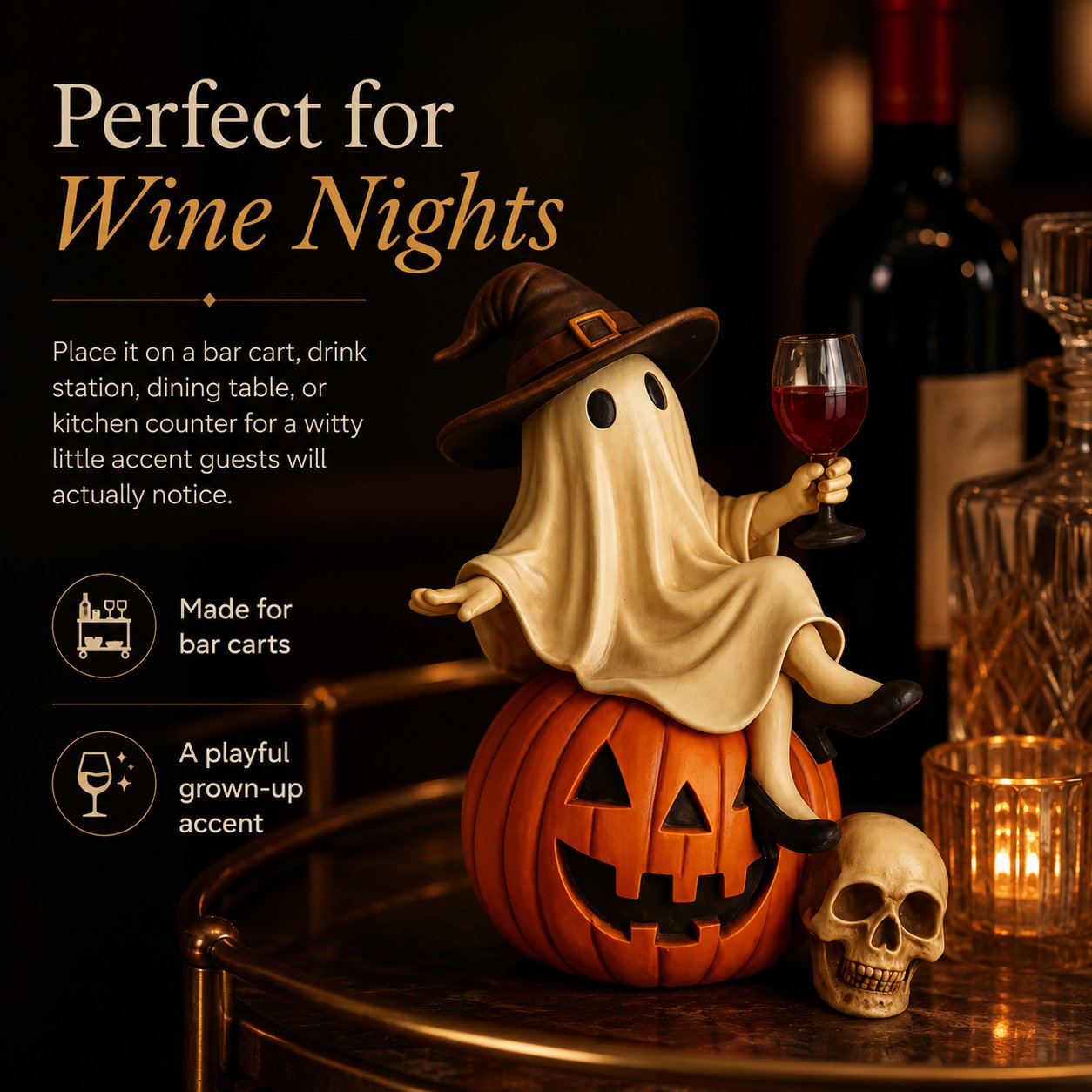 👻🍷Ghost Wine Night Halloween Decor
