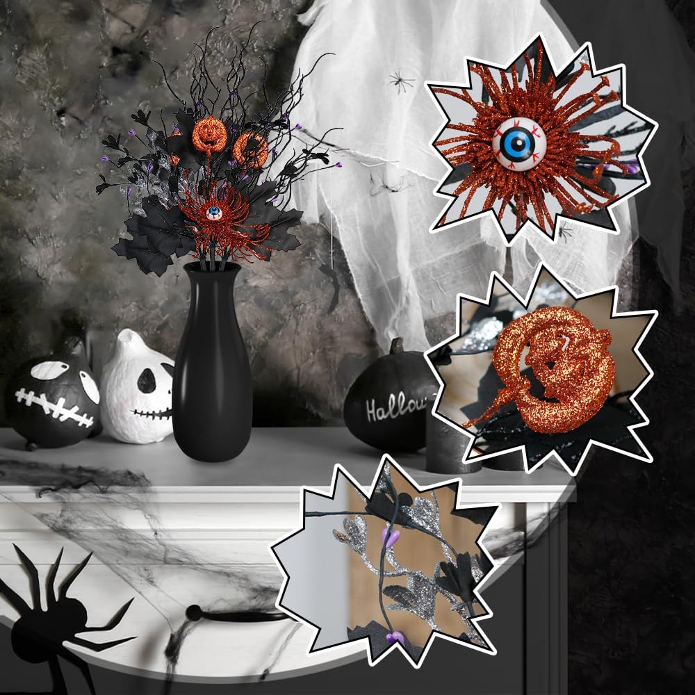 🖤 Dark Gothic Halloween Stems – Instant Spooky Elegance for Any Vase or Mantel
