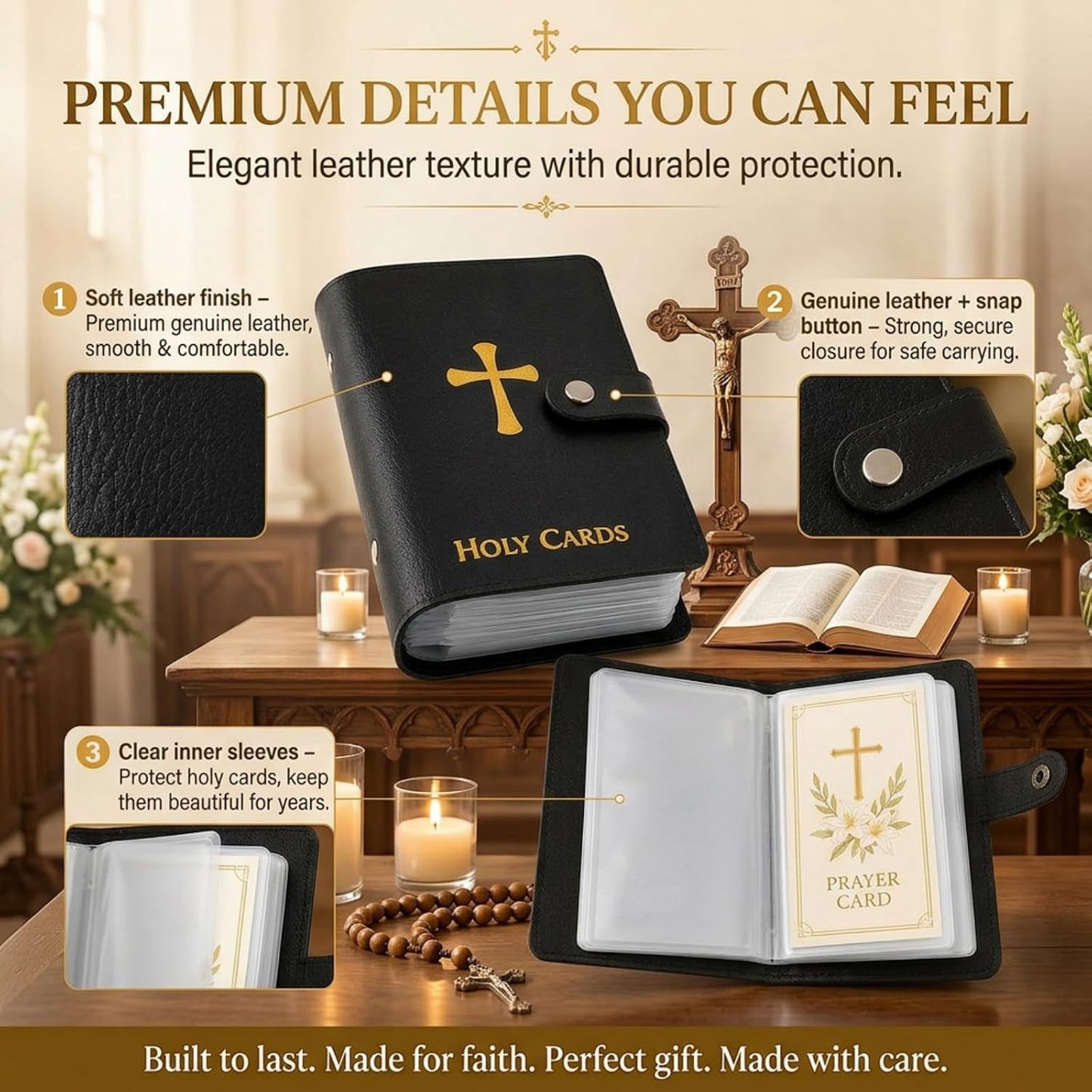 🔥Day Sale 50% OFF🔥Catholic Genuine Prayer Card Holder with 54 Holy Cards- Keep Your Prayers Close💙