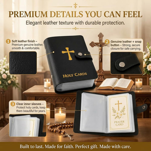 🔥Day Sale 50% OFF🔥Catholic Genuine Prayer Card Holder with 54 Holy Cards- Keep Your Prayers Close💙