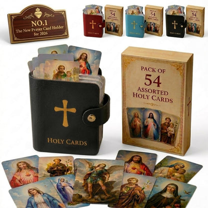 🔥Day Sale 50% OFF🔥Catholic Genuine Prayer Card Holder with 54 Holy Cards- Keep Your Prayers Close💙