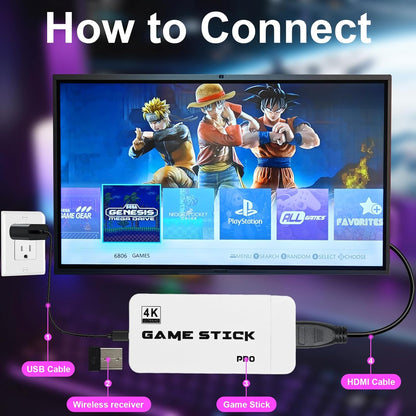 🎮2026 Upgraded Retro Game Stick, 4K HDMI, 40000+ Classic Games, 23 Emulators, Dual Controllers