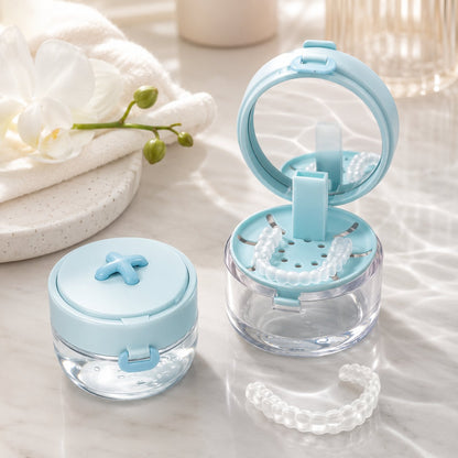 💧Last Day 50% OFF - Portable Retainer and Denture Cleaning Case with Magnetic Lifting Tray
