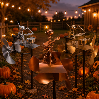 🔥HOT SALE 49% OFF💀🎃Halloween Metal Drummer Kinetic Wind Spinner