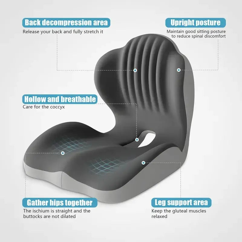 Ergonomic Memory Foam Seat Cushion with Lumbar