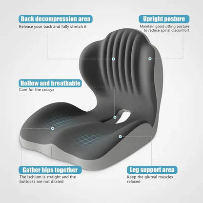 Ergonomic Memory Foam Seat Cushion with Lumbar