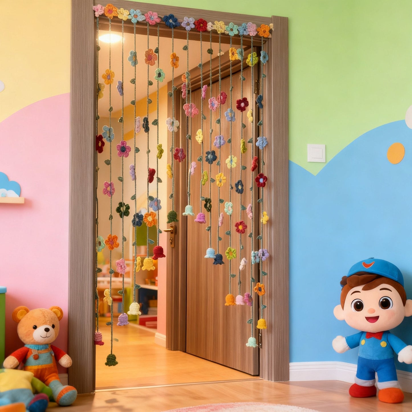 ✨Hand-Crocheted Flower Door Curtain