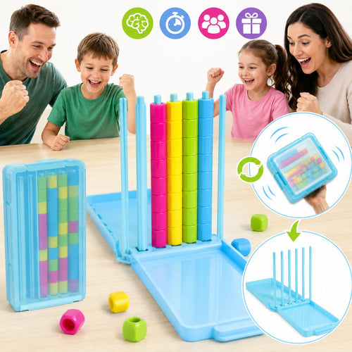 🌈 Mini Color Stack Challenge 🎯 – Portable Brain Teaser Travel Game with 40 Color Rings ✈️