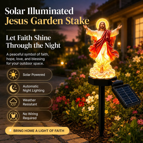 ☀️Solar-Powered Illuminated Jesus Garden Statue🙏
