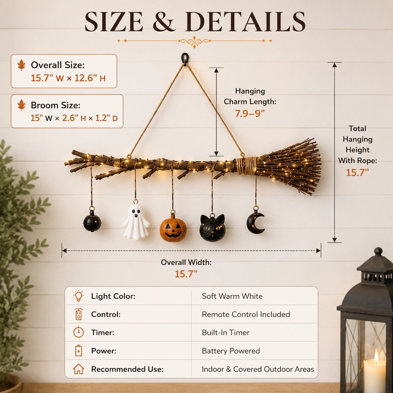 ⚡Hot Sales 49% OFF🔥Lighted Fall Broom Wall Hanging🍂