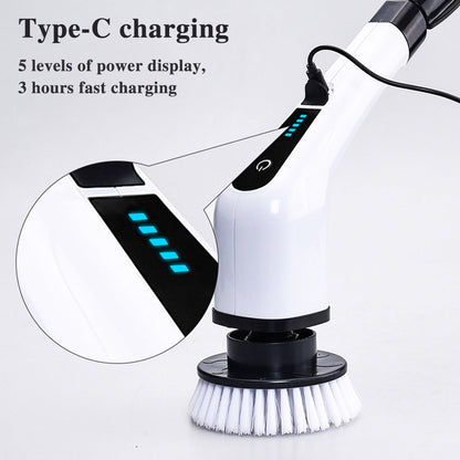🧽50% OFF⚡ Electric Rotating Cleaning Brush | 7 Brush Heads · 300 RPM · IPX5 Waterproof · 2500mAh Long Battery Life · Makes Housework a Breeze