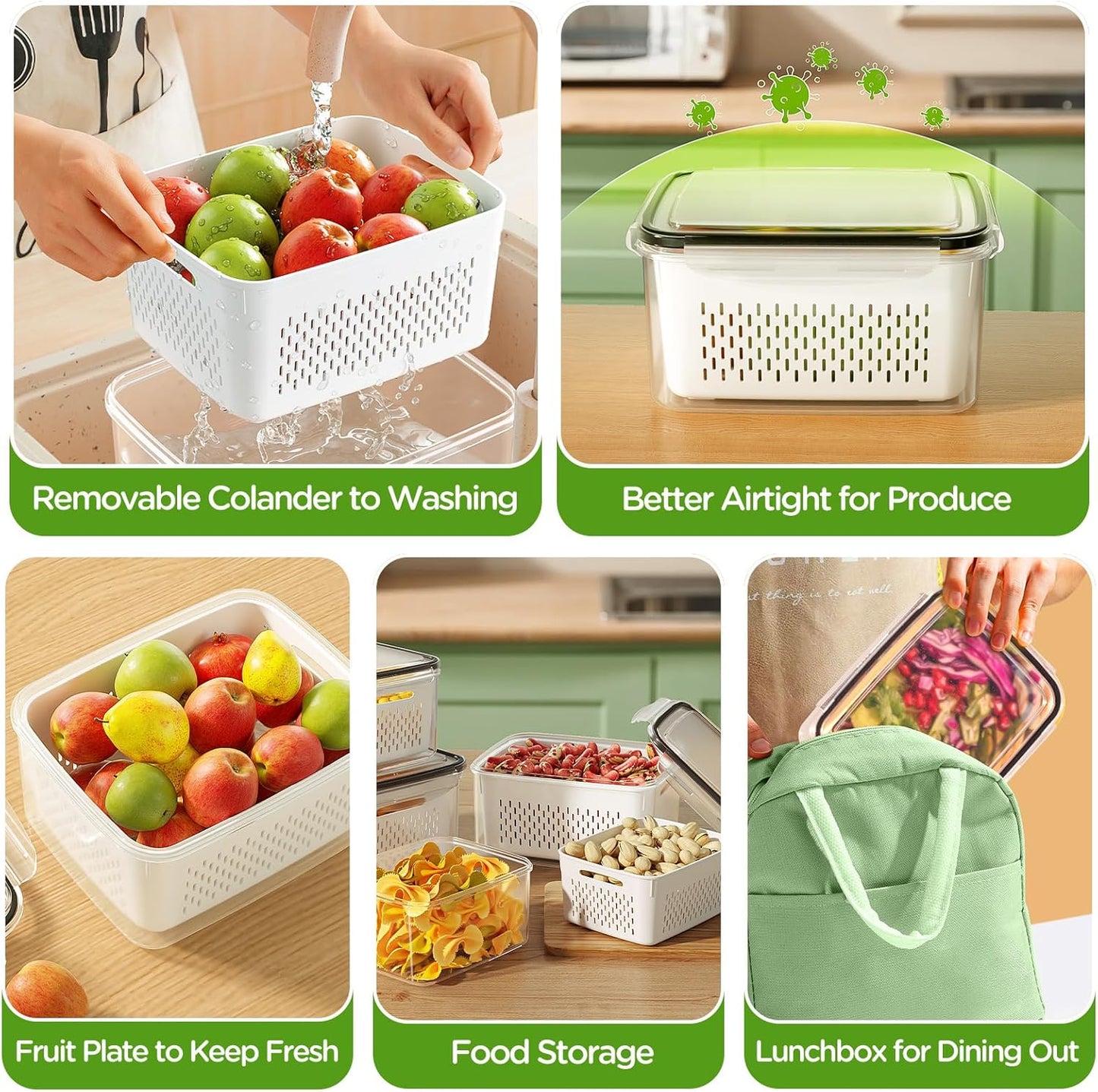 🍓 Refrigerator Food Storage Containers – Keep Fruits Fresh