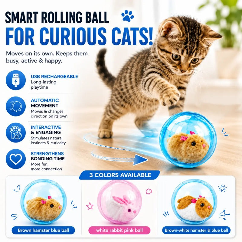 Self-Rolling Interactive Cat Ball