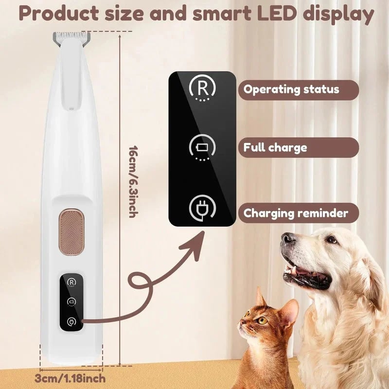 🔥⏳ Limited Stock 🐾Waterproof Rechargeable Pet Shaver with Bright LED Light, Ultra Quiet Home Pet Grooming Clipper Cut Salon Cost