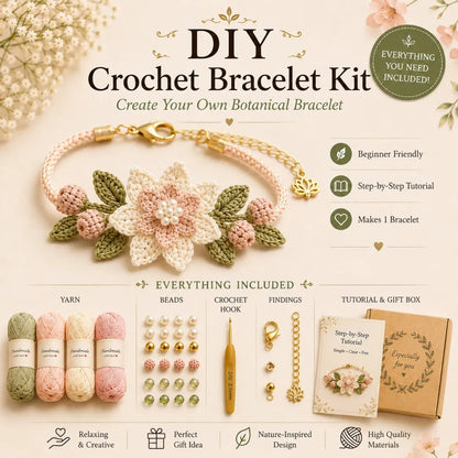 🎁DIY Nature-Inspired Crochet Bracelet Kit❤️