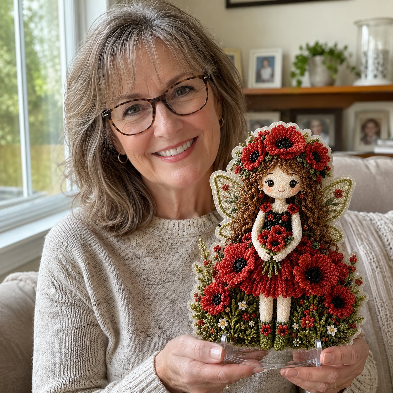 🔥HOT SALE 49% OFF – 🌸🧚‍♀️ Flower Fairy 3D Fabric Poke Art Kit | No-Sew Fluffy Fabric Craft with Raised Floral Texture & Display-Ready Fairy Decor ✨