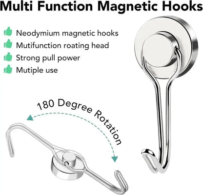 8 Pack Swivel Swing Magnetic Hooks 30LBS