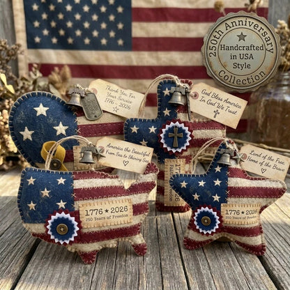 🎁Handcrafted America 250th Anniversary Keepsake Ornaments | Rustic Patriotic Decor 🇺🇸