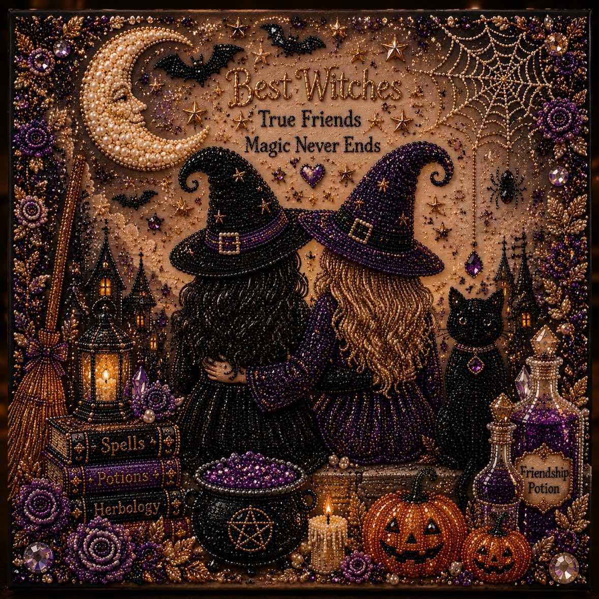 🔥Last Day 49% OFF - 👻 Cute Ghosts Pumpkins 3D Pearl Mosaic Art Kit Halloween Decor (No Mess, Beginner), Age 8+