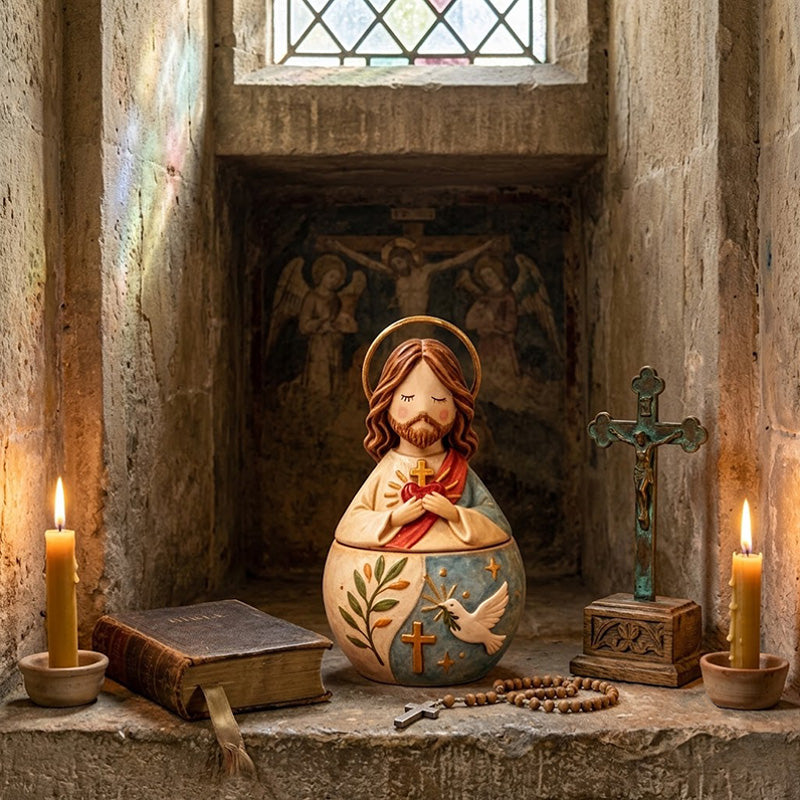 Porta statuette religiose con coperchio rimovibile