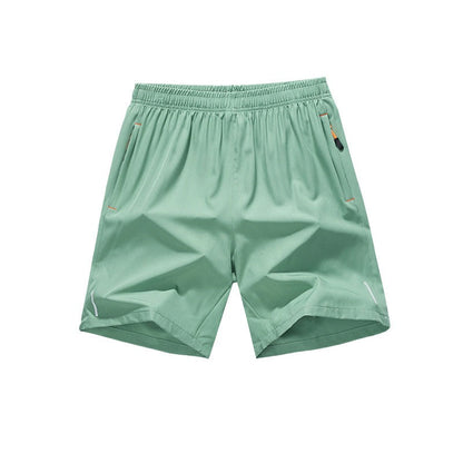 Men’s solid-color shorts with zippered pockets